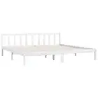 Bed Frame White Solid Wood Pine 183X203 Cm King Size pine wood King Bed Frames