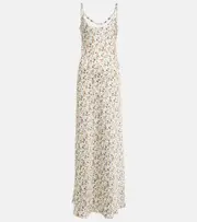 [Rabanne] Rabanne Embellished floral maxi dress AU 14 black