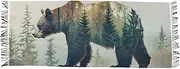[AIXIWAWA] Bear Forest Women's Pashminas Scarf, Shawls Wrap Lightwight Tassel for Evening Dress Dinner Party, Multicolor