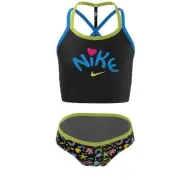 Nike Girls (kids) Fun Forest T-Crossback Midkini Top & Bottoms Swimsuit Set -M/L