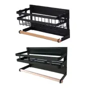 Magnetic Spice Towel Holder Hanging Organizer Shelf for Refrigerator Small