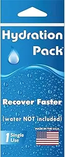 Potty Pack Hydration Pack Single Use Portable Electrolyte Replacement Kit with Electrolyte Powder, Electrolyte Pills, Compressed Towel, Lip Balm, Sun Screen and Aspirin Pills