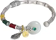 [Generic] Yinhetian Jade Personality Peace Buckle Hand-Braided Rope Women's Style Bracelet
