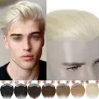 Men Forehead Hairline Loss Toupee 100% Human Hair Piece Skin PU Frontal Topper