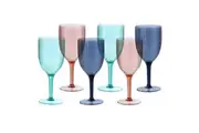 6x Lemon & Lime Palm Deco 400ml Wine Goblet Outdoor Picnic Drinking Cup Assorted