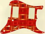 Pickguard Stratocaster Graphical Custom fit Fender HH 11 Hole Tartan Techno 2
