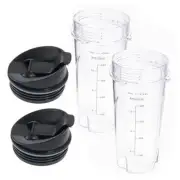 16oz Replacement Cups for Ninja QB3001SS Fit Compact Personal Blender, Single