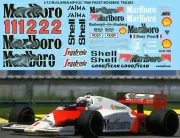 1/12 Decals for McLaren MP4/2 MP4/2B MP4/2C 1986 Prost Roseberg Decal TBD283