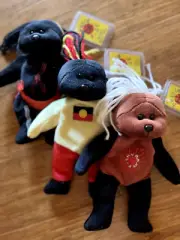 Skansen Aboriginal Beanie Kids Set of 3 Elder, Murri & Cori. QLD artist designed