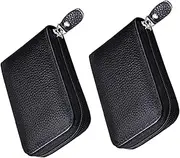 [ibasenice] 2pcs Minimalist Card Holder Wallet with Zipper Multi Card Organizer Ids Stylish Design for Everyday Use
