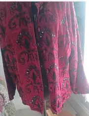 Indigo Moon Sequined Red Jacket Womens Sz 1X NWT