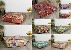 Indian Patchwork Large Floor Ottoman Pouf Cushion Pillow Cover Square Dog Bed
