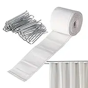 Pleating Tape for Curtains,Pleater Hooks Pinch Curtains Cloth Heading - Exquisite Stylish Drape Making Accessories for Home Decor Projects for Bedroom, Living Room