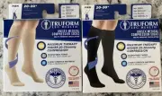 Truform Leg Health Unisex Compression Sock - XL 20-30 FIRM 1 Beige 1 Black NEW