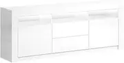 Artiss TV Unit Cabinet Entertainment Units, 160cm Length Stand Table Cabinets Storage Shelf Organiser Cupboard Home Living Room Bedroom Furniture, with 4 Drawer and 20 Colour Lights High Gloss White