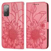 Galaxy S20 Fe Wallet Case 3 Credit Card Slot ID Card Holder, PU Leather Flip Case - Rose Red