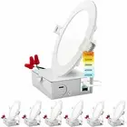Luxrite 6 Inch Ultra Thin LED Recessed Light 12W 5 Color Selectable 6-Pack