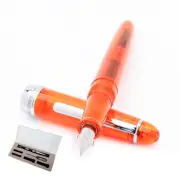 MONZA FOUNTAIN PEN (WITH INK VIALS), ORANGE; STUB NIB