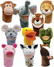 Get Ready Kids BigMouth Animal Puppets, Set of 10