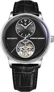 [Orizontime] Pagani Design Automatic Mechanical Watches for Men 42mm Dial Leather Strap Silver Blue Luxury