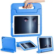 For Apple iPad Air 1/2/ 5th/6th Gen 9.7 2017/2018 kids Case, Kickstand Shockproof Protective Rugged Convertible Handle Stand Light Weight Kids Friendly Cover (Blue)