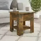 Wooden Coffee Table Smoked Oak 40x40x42cm Modern Sofa Lounge Side Lamp Storage