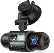COOAU 1080P FHD Built-In GPS Wi-Fi Dash Cam, Front and inside Car Camera Recorder with Infrared Night Vision, Sony Sensor, Supercapacitor, 4 IR Leds，G-Sensor, Parking Mode, Loop Recording (D30)