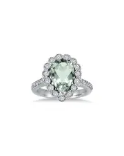 Gem Spark 14K 5.41 ct. tw. Diamond & Green Amethyst Ring