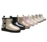 AUSTRALIAN SHEPHERD® UGG Boots Women Clear Waterproof Shearling Coated Classic - Cream/Grey / AU Ladies 9 / AU Men 7 / EU 40