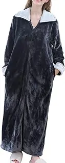[Dickly] Wearable Blanket Sweatshirt with Pockets and Sleeves Plush Zipper Lounger Robe