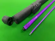 57" Grafex Neon Purple Graphite Pool Cue + Black Golf Style Case Combo