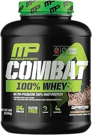 MusclePharm Combat 100% Whey Protein Powder, Cappuccino, 5 Pound