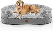 Gimars Upgraded XL Orthopedic Dog Bed, 112x81x18cm, Washable Cover, Waterproof Lining Supportive Half-Round for Large & Seniors Dogs, Ultra Soft Thick Egg Foam, 28D Crate Foam