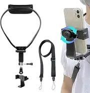 Front Phone Strap - Shockproof Phone Rig Set, Ergonomic Neck Strap Holder | 7.09x8.27x3.94 Inches Secure Fitness Recording Device, Sweat-Resistant Neck Wrap Outdoor vloggings, Sports Training