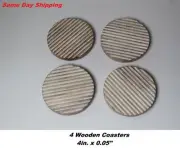 Wooden Coasters for Drinks - Natural Wood Drink Coaster Set Tabletop Protect 4x