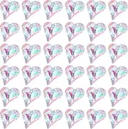 uxcell 40 Pcs 3D Heart AB Blue Nail Rhinestones 12x13mm K9 Glass Crystal Rhinestones Pointed Back Crooked Heart Gems for Nail Charm Art DIY Decoration Craft