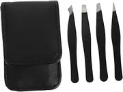 ERINGOGO Stainless Steel Eyebrow Tweezers Set of 4 Trimmer Clamp for Grooming Makeup