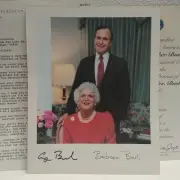 President George H. W. Bush Barbara Bush 1990 Official Portrait 8x10 Glossy