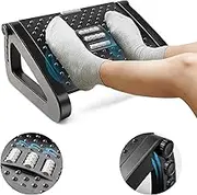 Foot Rest for Under Desk at Work, Adjustable Height Foot Rest,Ergonomic Foot Stool with Roller Massage for Pressure Relief, Portable Footstool Comfortable Leg Rest Under Desk for Office & Home (BLACK)