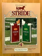 1981 Stride Cigarettes Equestrian Vintage Print Ad/Poster Pop Art Decor
