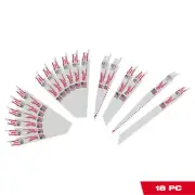 Milwaukee Wood Metal Cutting Reciprocating Saw Blade Set + 8 Blades (18-Piece)