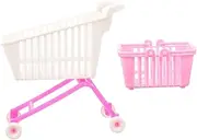FELTECHELECTR Doll Mini Shopping Cart Mini Cart Supermarket Handcart Playset Desktop Decor Random Color