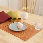 2Pcs Durable Linen Solid Color Table Mat Nordic Style Table Mat Thanksgiving