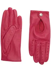 Dents Thruxton Leather Gloves - Fuchsia 7.5 (M)