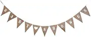 Bunting Flags Burlap Gift Party Garland Bunting Pennant Country Decoration for Gift Party Gift Bunting (Size : White)