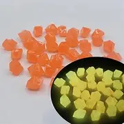 1200PCS Glowing in The Dark Pebbles White, Mini Decorative Glow Rock Stones for Fish Tank, Luminous Cobblestones Powered by Light or Solar for Flower Pot Outdoor Garden (Size : Orange)