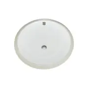 Ladle Shaped Undermount Bathroom Vanity Sink, 17-1/2" Diameter White Porcelain