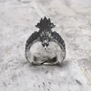Unique Handcrafted 925 Sterling Silver Eagle Ring - Regal Bird Gothic Biker