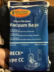 8 Micro Filtration Vacuum Bags Oreck Type CC New