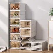 Easy Assemble Shoe Box Foldable Rack 6 Layers Storage Transparent Drawers